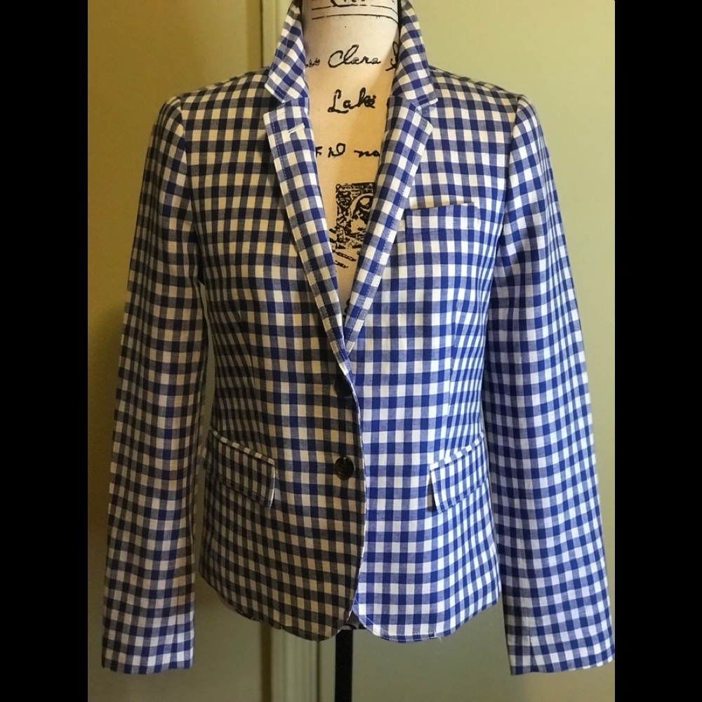 NWOT Jcrew Factory gingham plaid blazer.